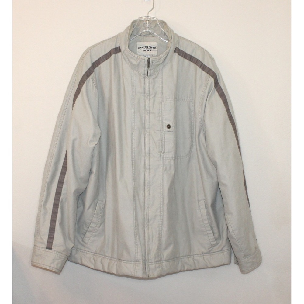 men's Canyon River Blues jacket XL beige tan cotton full zip fleece lined
